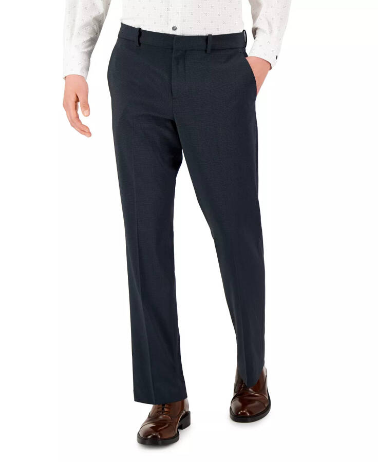 Men's Modern-Fit Stretch Solid Resolution Pants Charcoal Check - 8