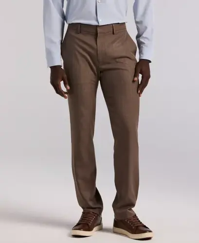 Men's Modern-Fit Stretch Solid Resolution Pants - Rain Drum 