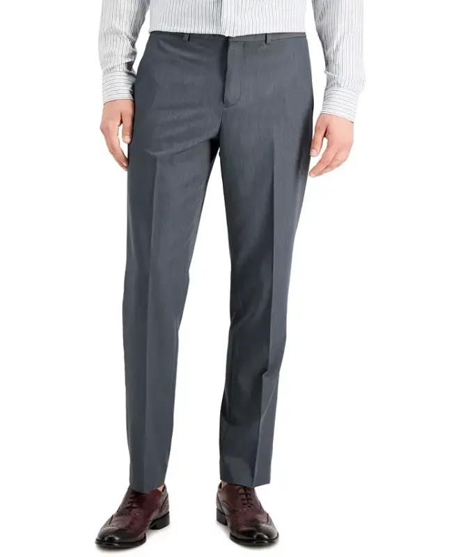 Men's Modern-Fit Stretch Solid Resolution Pants-Smoked Pearl - 1