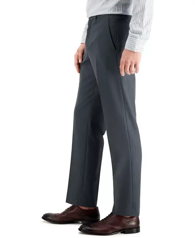 Men's Modern-Fit Stretch Solid Resolution Pants-Smoked Pearl - 2