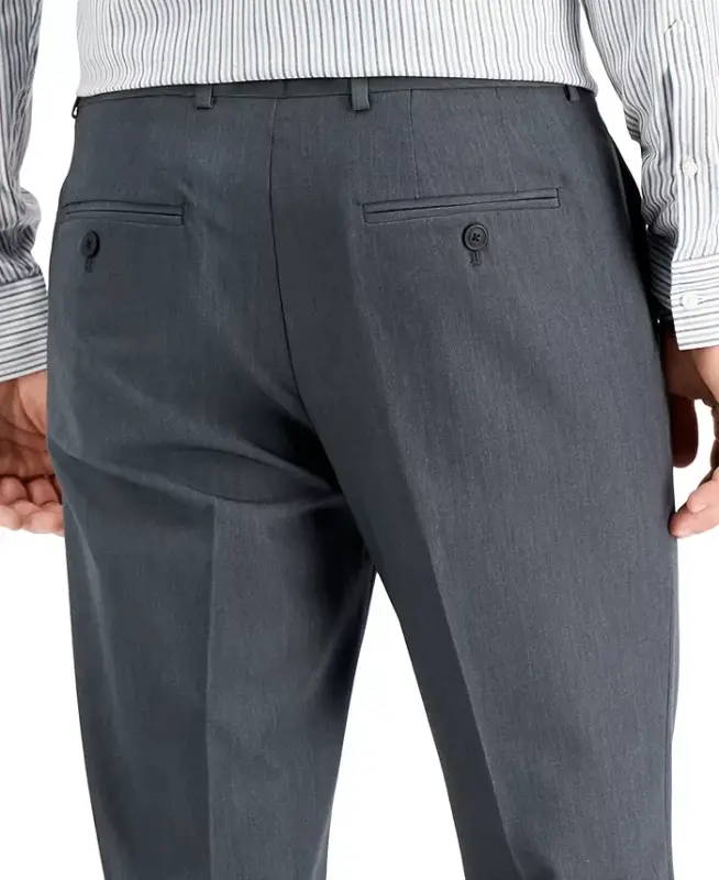 Men's Modern-Fit Stretch Solid Resolution Pants-Smoked Pearl - 4