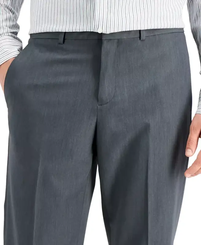 Men's Modern-Fit Stretch Solid Resolution Pants-Smoked Pearl - 7