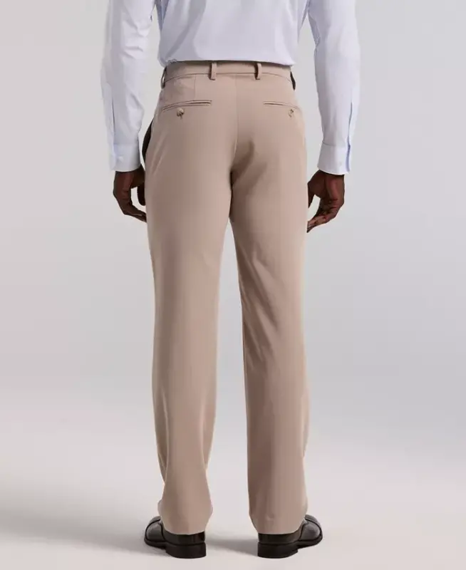 Men's Modern-Fit Stretch Solid Resolution Pants-Stone - 4