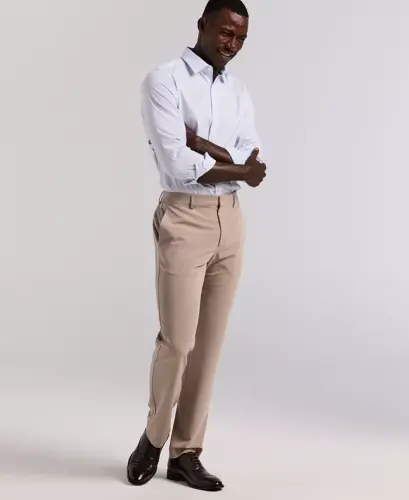 Men's Modern-Fit Stretch Solid Resolution Pants-Stone - 2