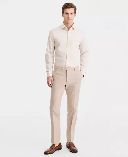 Men's Modern-Fit TH Flex Stretch Chambray Suit Separate Pants - 5