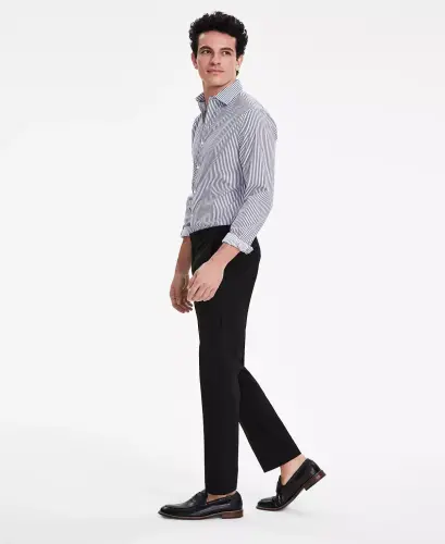 Men's Modern-Fit TH Flex Stretch Solid Performance Pants-Black - 8