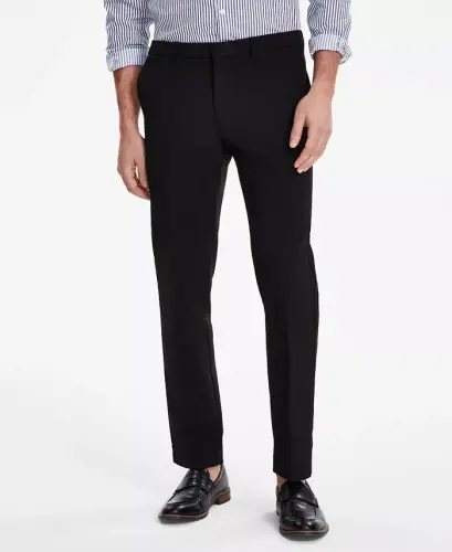 Men's Modern-Fit TH Flex Stretch Solid Performance Pants-Black - 3