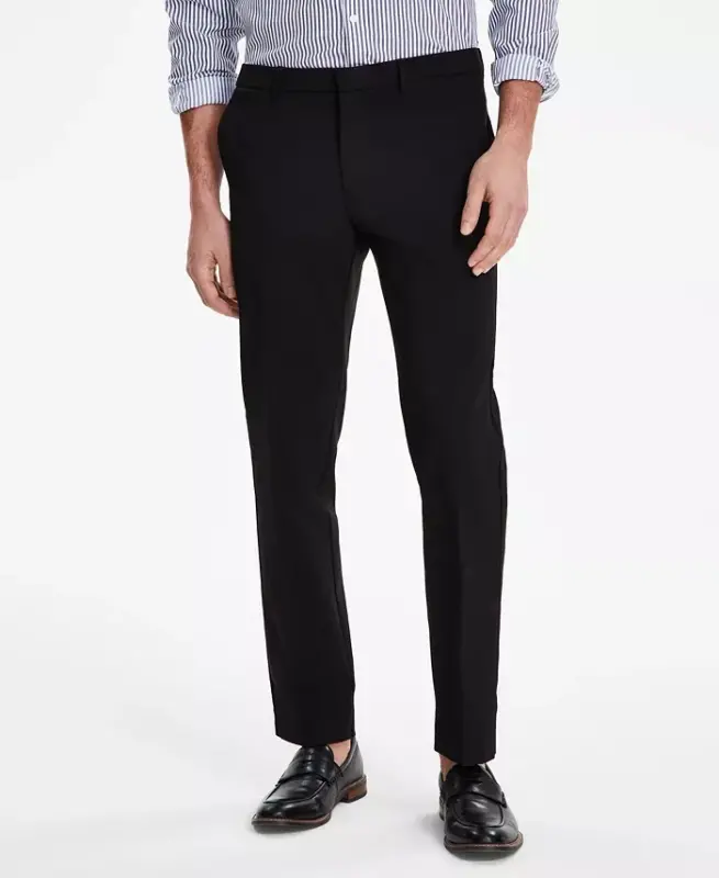 Men's Modern-Fit TH Flex Stretch Solid Performance Pants-Black - 3