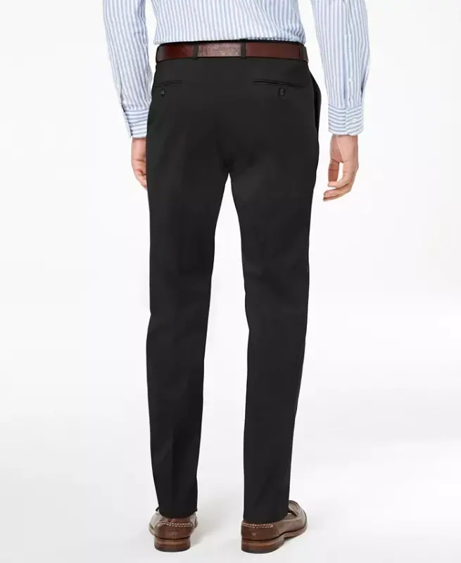 Men's Modern-Fit TH Flex Stretch Solid Performance Pants-Black - 10