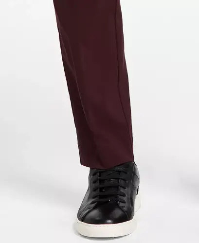 Men's Modern-Fit TH Flex Stretch Solid Performance Pants - Burgundy - 7