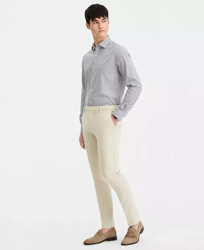 Men's Modern-Fit TH Flex Stretch Solid Performance Pants - CREAM - 2
