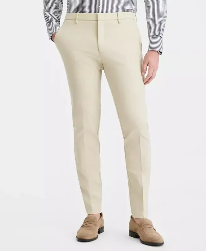 Men's Modern-Fit TH Flex Stretch Solid Performance Pants - CREAM - 3