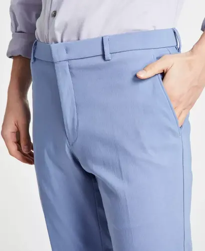 Men's Modern-Fit TH Flex Stretch Solid Performance Pants-Light Blue - 4