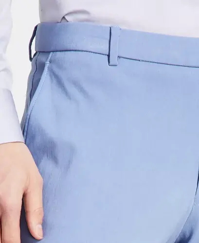 Men's Modern-Fit TH Flex Stretch Solid Performance Pants-Light Blue - 6