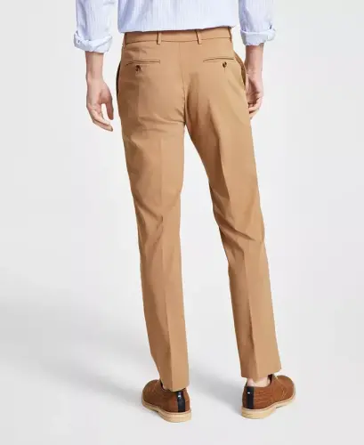 Men's Modern-Fit TH Flex Stretch Solid Performance Pants-Light Camel - 4