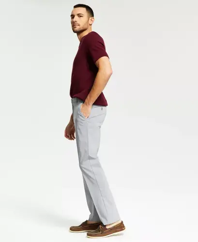 Men's Modern-Fit TH Flex Stretch Solid Performance Pants-Light Grey 