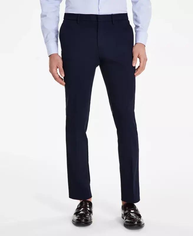 Men's Modern-Fit TH Flex Stretch Solid Performance Pants-Navy - 3