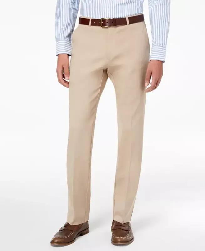 Men's Modern-Fit TH Flex Stretch Solid Performance Pants-Tan - 1