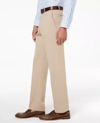 Men's Modern-Fit TH Flex Stretch Solid Performance Pants-Tan - TOMMY HILFIGER (1)