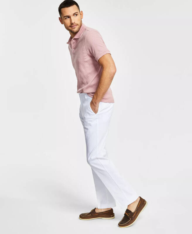 Men's Modern-Fit TH Flex Stretch Solid Performance Pants-White - 1