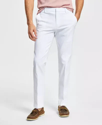 Men's Modern-Fit TH Flex Stretch Solid Performance Pants-White - TOMMY HILFIGER (1)