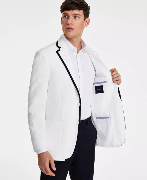 Men's Modern-Fit Tipped Weave Sport Coat White - 7