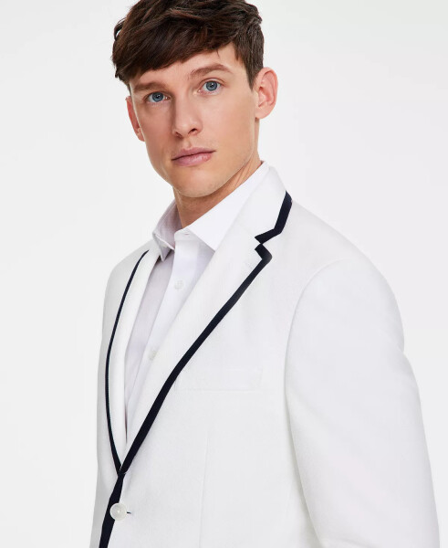 Men's Modern-Fit Tipped Weave Sport Coat White - 8