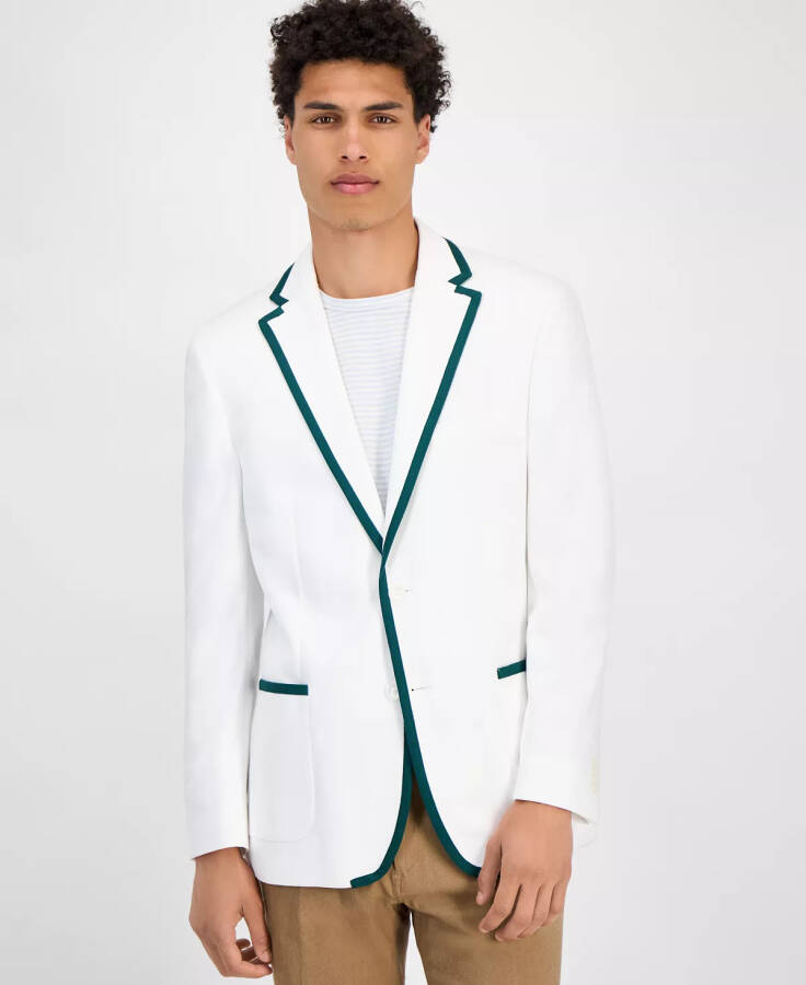 Men's Modern-Fit Tipped Weave Sport Coat White - 1