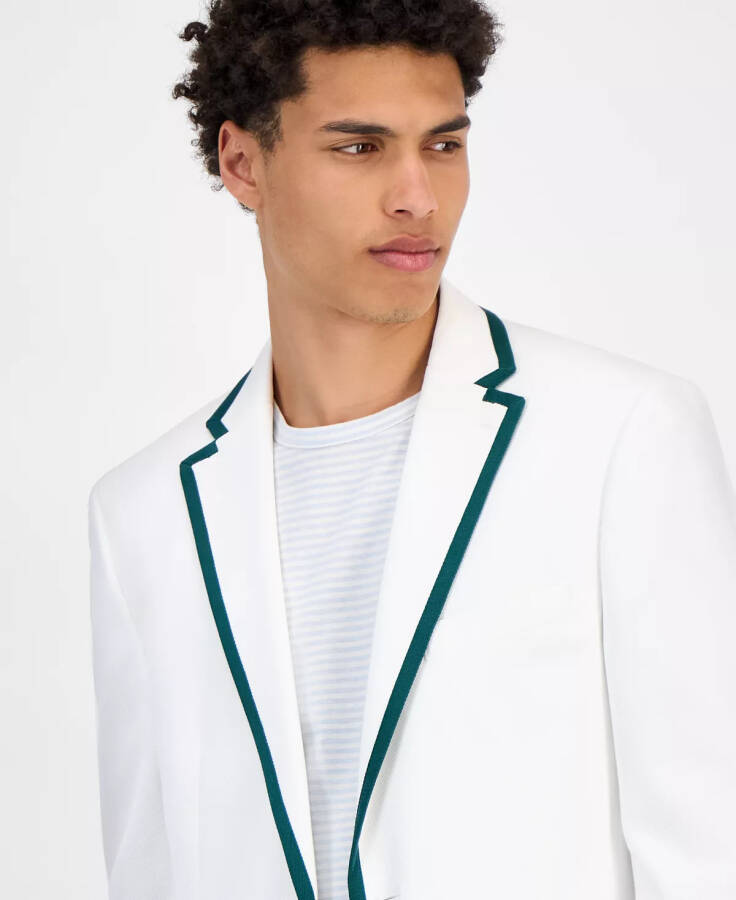Men's Modern-Fit Tipped Weave Sport Coat White - 3