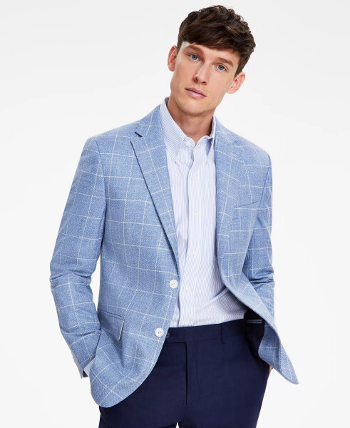 Men's Modern-Fit Windowpane Sport Coat Blue/white - 5