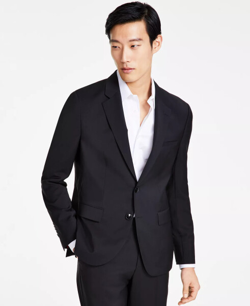 Men's Modern Fit Wool Suit Jacket Black - 1