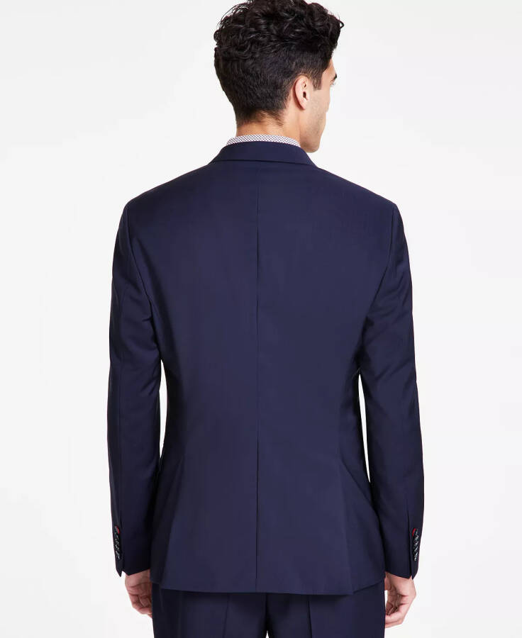 Men's Modern Fit Wool Suit Jacket Dark Blue - 2