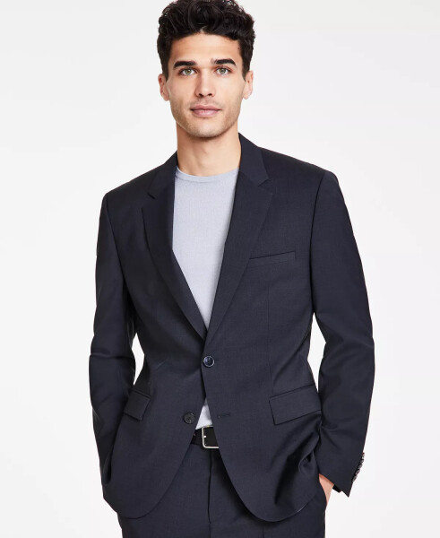 Men's Modern Fit Wool Suit Jacket Dark Grey - 3