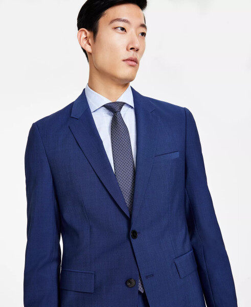 Men's Modern Fit Wool Suit Jacket Navy - 3