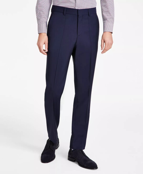 Men's Modern-Fit Wool Suit Pants Dark Blue - 9