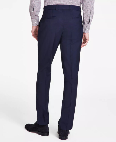 Men's Modern-Fit Wool Suit Pants Dark Blue - 10