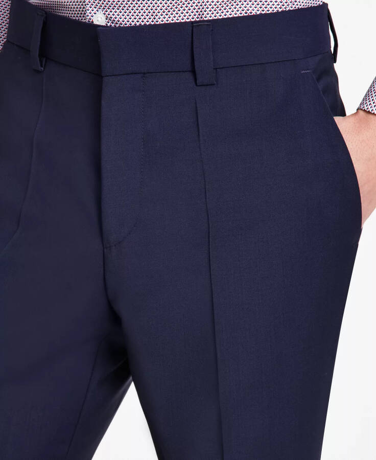 Men's Modern-Fit Wool Suit Pants Dark Blue - 11