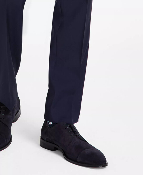 Men's Modern-Fit Wool Suit Pants Dark Blue - 14