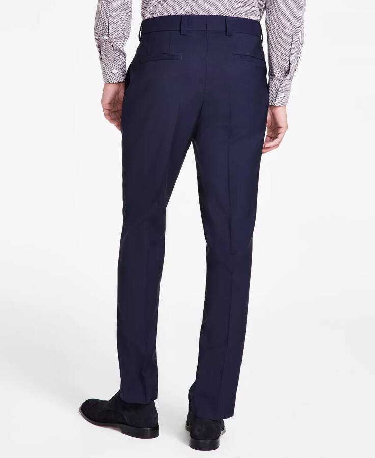 Men's Modern-Fit Wool Suit Pants Dark Blue - 3