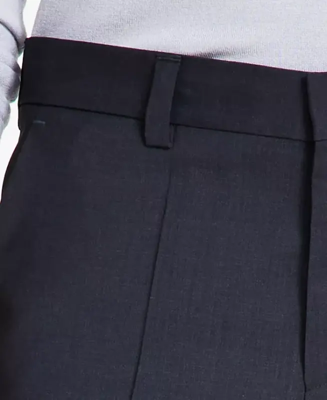 Men's Modern-Fit Wool Suit Pants - Dark Grey - 6