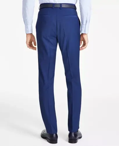 Men's Modern-Fit Wool Suit Pants - Navy - 3