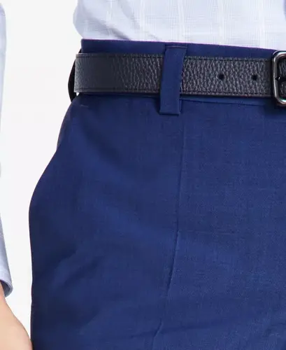 Men's Modern-Fit Wool Suit Pants - Navy - 5