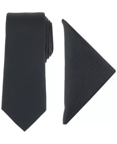 Men's Modern Textured Tie & Pocket Square Set, Created for Modazone 