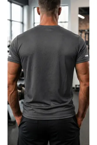 Men's Moisture Wicking Quick Dry Athletic Tech Performance Sports T-Shirt-DARK GRAY - 3