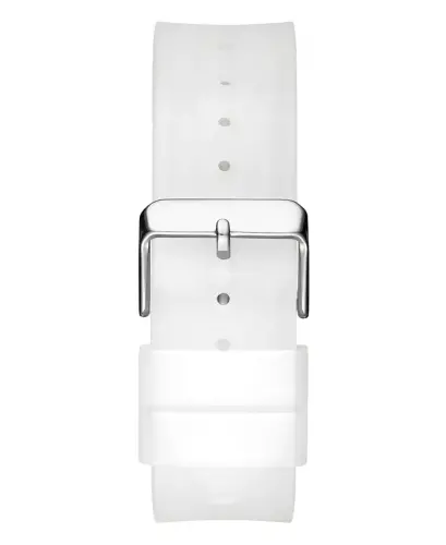 Men's Multi-Function Transparent and Silver-Tone Silicone Strap Watch 43mm-Clear - 3