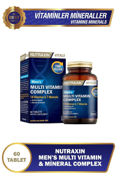 Men's Multi Vitamin and Minerals Complex Supplement 60 Tablets - 10