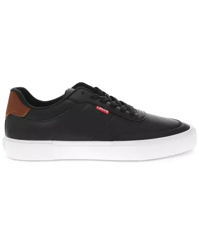Men's Munro Faux-Leather Retro Low Top Sneakers - Black, Tan - LEVI'S (1)