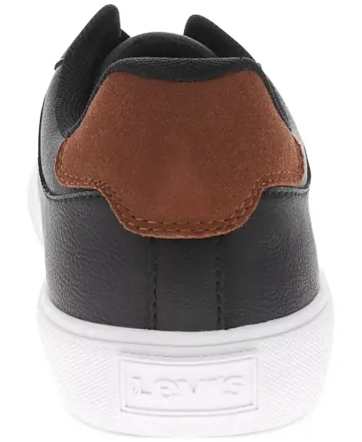 Men's Munro Faux-Leather Retro Low Top Sneakers - Black, Tan - 3