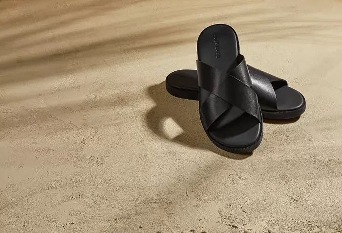 Men's Nantucket Cross Strap Slip-On Slide Sandals - Black/black - 1