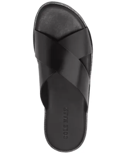 Men's Nantucket Cross Strap Slip-On Slide Sandals - Black/black - 3
